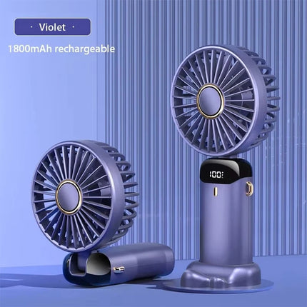 Handheld Fan Rechargeable USB Portable with 5 Speeds&Digital Display Ultra Quiet