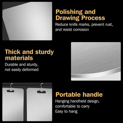3 Pack Titanium Cutting Board 100% Pure Titanium Chopping Board Set for Kitchen