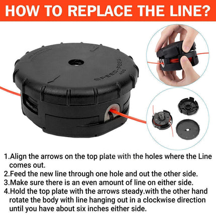 2PCS Speed Feed Head Large 450 Model 4.5" Fast Load Trimmer Line Bump Head