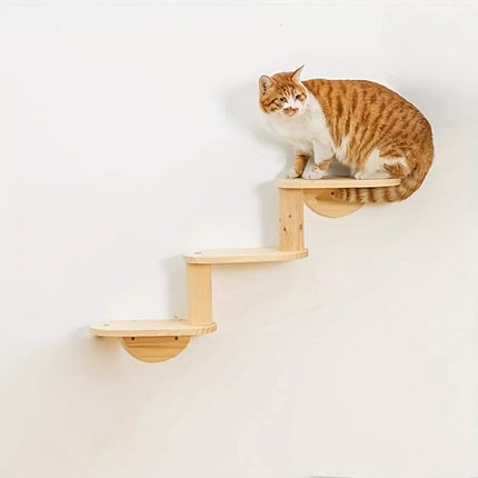 Wooden Wall Mounted Cat Shelf Capsule Bed Climbing Tree Platform Furniture Rack