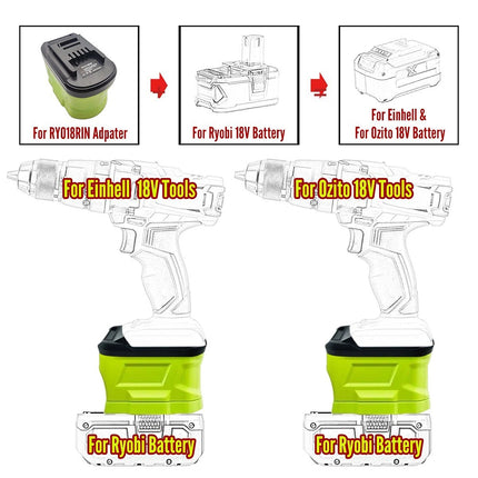Battery Converter Adapter for Ryobi 18V battery to for Ozito 18V Cordless Tools