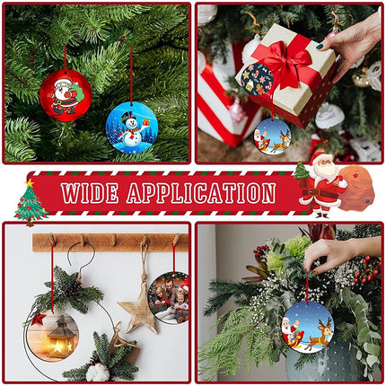 26Pcs Christmas Sublimation Ornament with Red String Double Sides Sublimation
