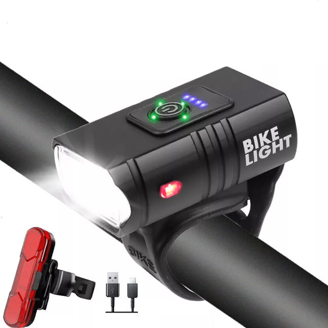 Bike Light Set Rechargeable LED Bicycle Lights Waterproof Headlight Front Rear