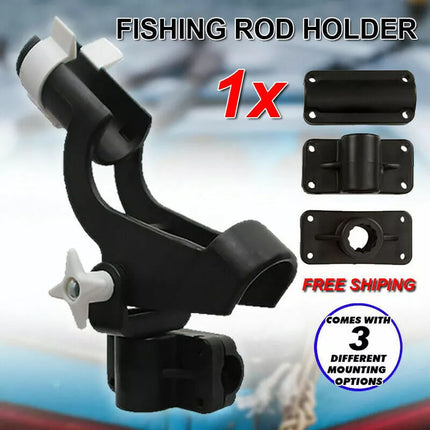 Fishing Rod Holders Boat Mount Rack Kayak Adjustable Side Tackle Black Marine