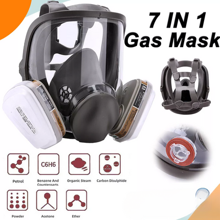 7 IN 1 Gas Mask 6800 Full Face Respirator Paint Spray Chemical Safety Facepiece