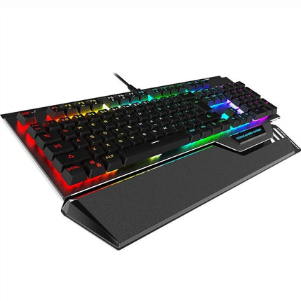Mechanical Gaming Keyboard With 2 USB HUB Wired RGB Ergonomic Design LED PC MAC