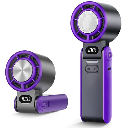 Purple Strong Wind Cooling Fan Portable Handheld Turbo Fan Speeds Neck Blower Mini