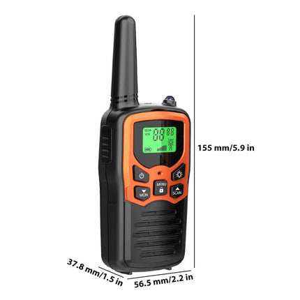 2x Walkie Talkies 10KM Long Range Two-Way Walkie-Talkie Radios w/ LED Flashlight Yellow