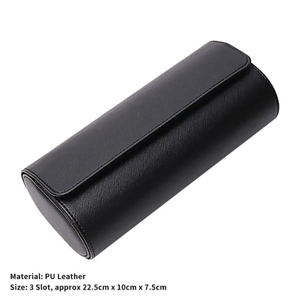 Watch Roll Travel Case Watch Display Box Wrist Jewelry Storage Organizer Black
