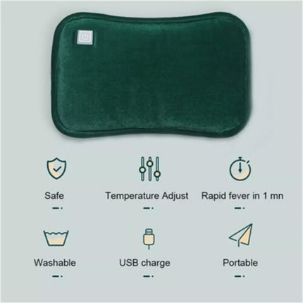 Hand Warmer USB Electric Heating Pad Warmer Graphene Heat Warm Bag Winter Pillow Green