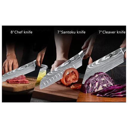 8x Knives Set Japanese Professional Kitchen Chief Chef Cook Knife Meat Cutlery