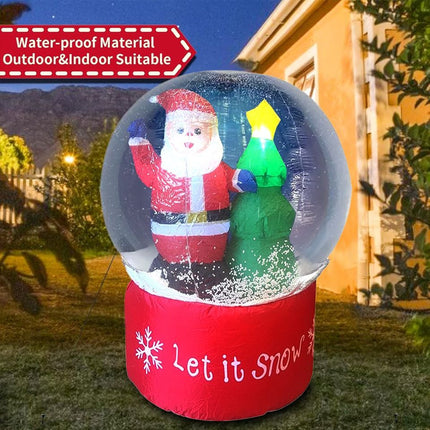 Inflatable Christmas Decoration Santa Claus and Christmas Crystal Snow Fountain