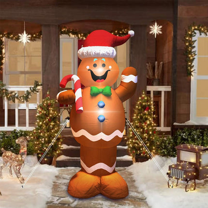 1.5m Gingeabread man Inflatable Christmas Outdoor Decorations Santa Snowman LED Lights Xmas Party