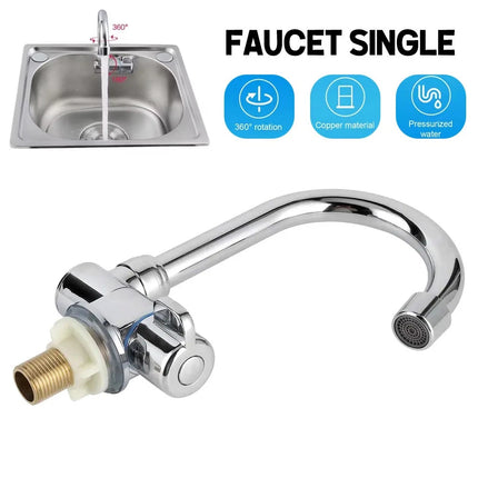 Single Cold Water Tap 360° Rotation 1/2inch Mounting Faucet For RV Motorhome