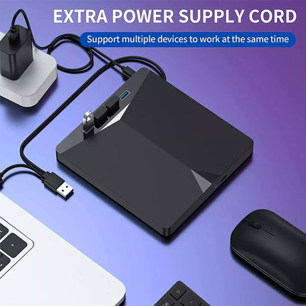 7 In 1 External CD DVD Drive USB 3.0 SD Disc Player Burner Writer For Laptop Mac