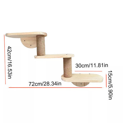 Wooden Wall Mounted Cat Shelf Capsule Bed Climbing Tree Platform Furniture Rack