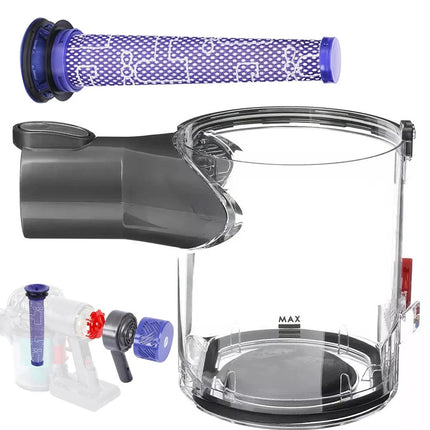 For-Dyson-V6 DC58 DC59 Dust Bin Assembly Clear Replacement Dustbin Containe