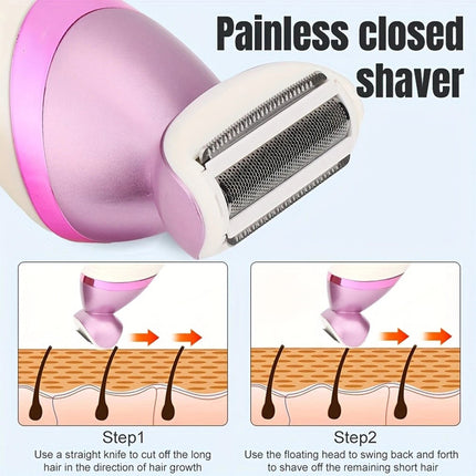 6 in 1 Epilator Women Instant Pain Free Electric Hair Removal Remover Body Face