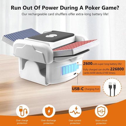 Automatic Card Shuffler and Dealer Machine Rechargeable Deal Poker Sorter