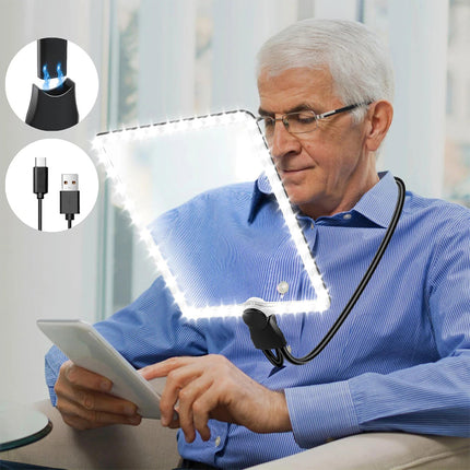 5X Hands Free Magnifying Glass with LED Light, Neck Cord for Reading, Sewing