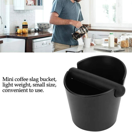Black Bucket Coffee Waste Container Tamper Tube Bin Knock Box Espresso Grinds