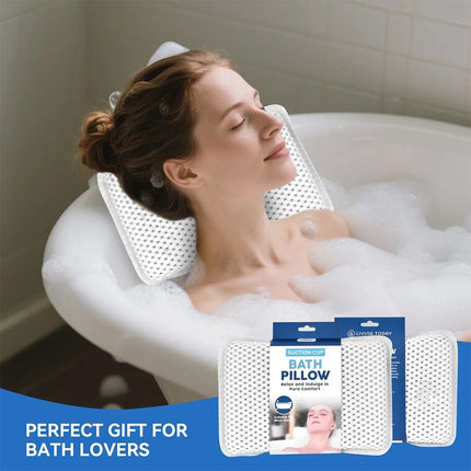 Spa 3D Mesh Bath Pillow Breathable Bathtub Cushion Neck Back Support Tub Suction