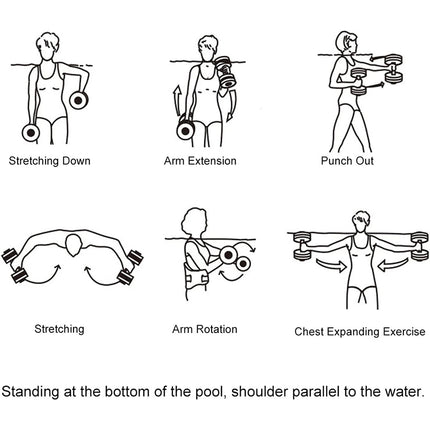 2Pcs Floating Dumbbells Water Dumbbells Aquatic Aerobics Exercise Pool Fitness