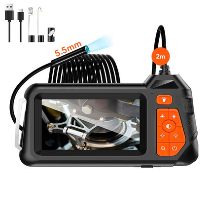 1080P Industrial Endoscope Camera Borescope Inspection Camera w/ 4.3" IPS Screen 2m/5.5mm
