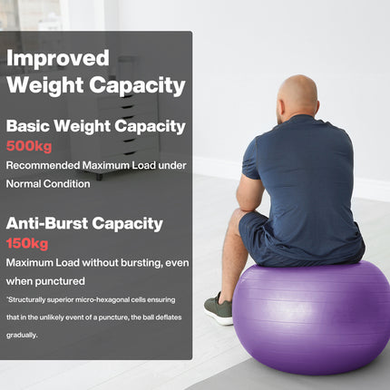 75cm Swiss Ball Yoga Ball Birth Ball Exercise Ball Pilates Gym Purple
