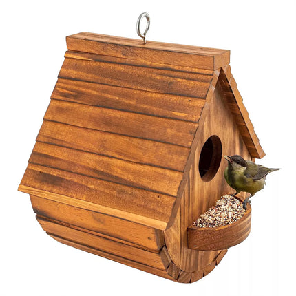 Rustic Wooden Birdhouse for Outdoor Gardens Durable Weather-Resistant Design