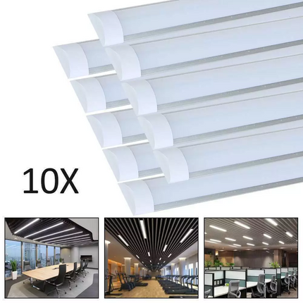 10pcs 3FT 90cm LED Batten Tube Light Garage Ceiling Panel Lamp 6500K Daylight