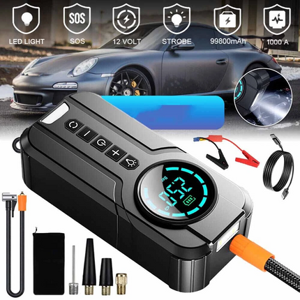 1000mAh Car Tire Air Inflator Portable Tyre Electric Pump Cordless with USB
