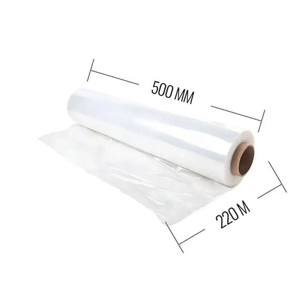 1Pk Clear Stretch Film Pallet Carton Shrink Wrap Hand Use Roll 500mm x 220M 20UM