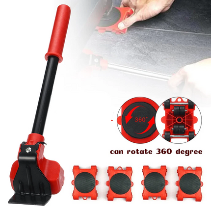 5x Furniture Lifter Moves Slider Roller Home Moving Wheels Mover Kit Lifting Kit