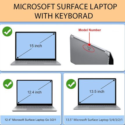 Microsoft Surface Laptop 5 4 3 2 Go Hard Shell Cover With Keyboard Case 15