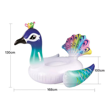 Swim Pool Beach Inflatable Peacock Ride-On-Float Beach Fun Toy Lounge