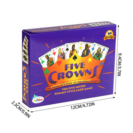 2Pcs Five Crowns Card Game 5 Suite Classic Original Family Party Rummy Style Play Style A