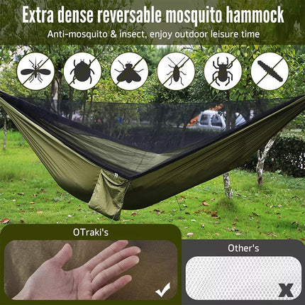 2 Person Camping Hammock with Mosquito Net, Hiking Tent Tarp Hammock Rain Fly