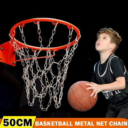 Basketball Ring Metal Chain Net Heavy Duty Mesh Official Size Rims Hoop 12 Loop