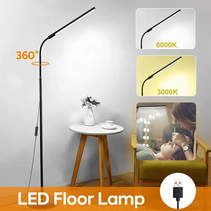 LED Floor Lamp Gooseneck 360 Adjustable Reading Standing Lamp For Office Bedroom