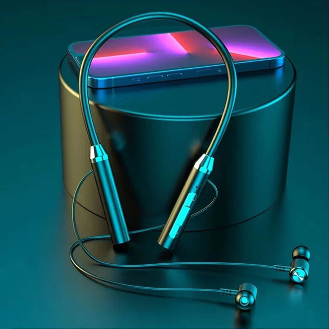 Wireless Bluetooth Neckband Headphones Earbuds Earphone Mic Headset For Mobile
