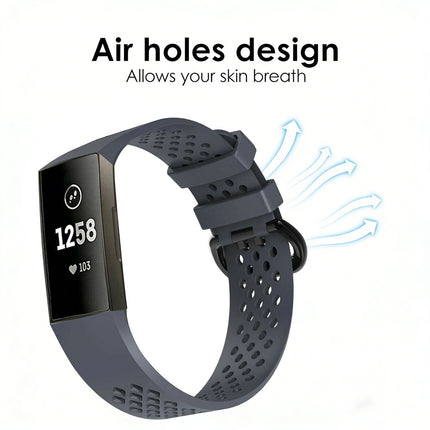 Fitbit Charge 3 4 Watch Soft Silicone Sports Replacement Band Wrist Strap Cyan