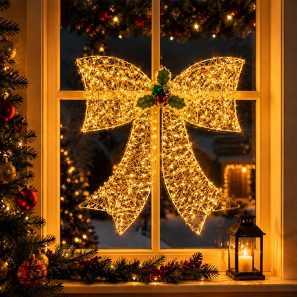 Light Up Your Christmas with a Stunning LED Bow Light – Festive Decoration for Doors, Windows & Outdoor Spaces