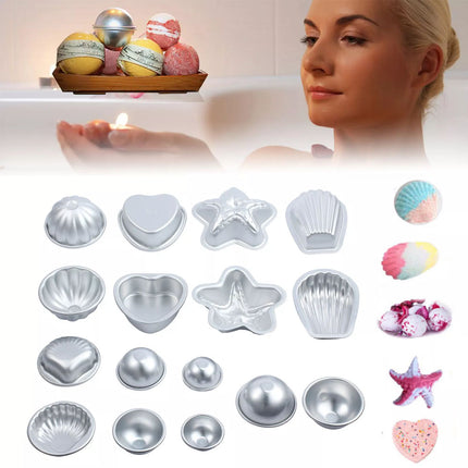 16PCS Metal Aluminum Bath Bomb Molds Moulds DIY Homemade Crafting GIFTS 8 Shapes
