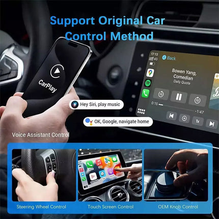 2in1 Wired to Wireless Carplay Adapter Android Auto Connect Box Apple USB Dongle