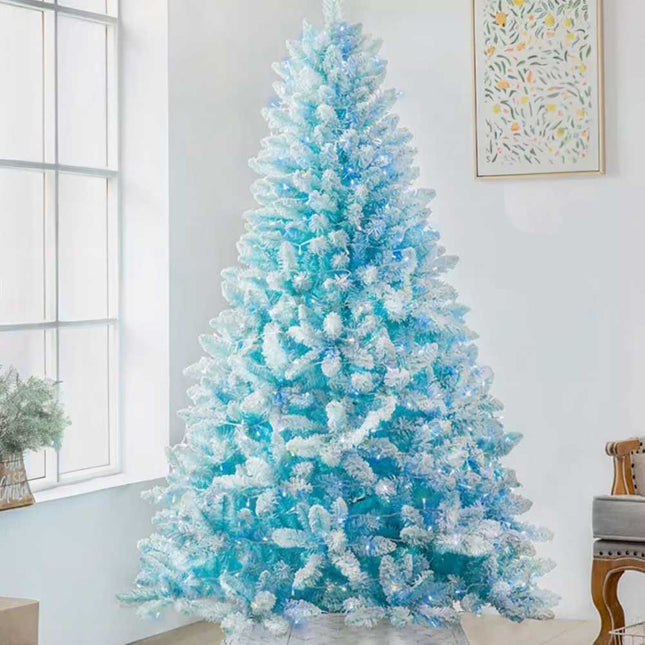 2.1m Blue Artificial Christmas Tree with Stand Xmas Party Holiday Decoration Snow Tip