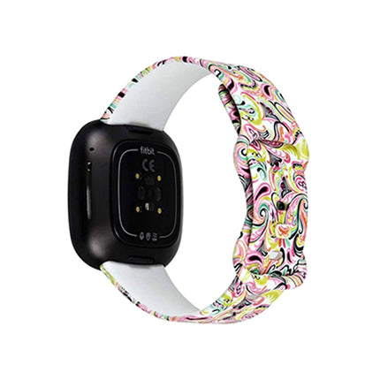 For Fitbit Versa 3 4 Sense 2 Smartwatch Soft Silicone Band Strap Graffiti