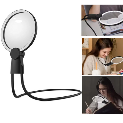 Wearable Magnifying Glass Hands Free Neck Wearable With LED lights For Elderly