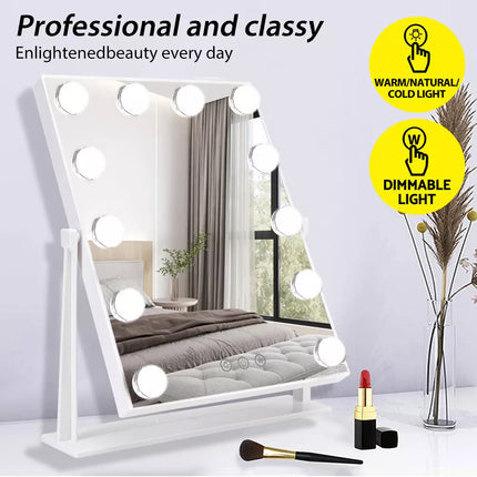Hollywood Makeup Mirror With 12 Bulb LED Lighted Vanity 30 x 43CM Desk Mirrors
