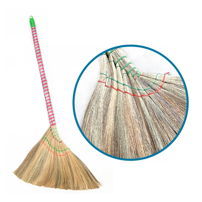 Handmade Straw Broom Natural Outdoor Millet Corn Soft Brooms Household